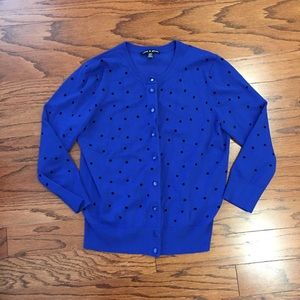 Blue with black polka dots cardigan